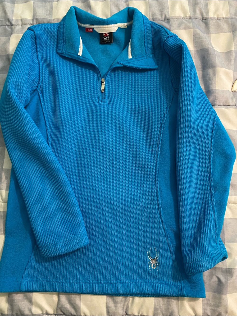 Spyder Kid’s Bright Blue Half-Zip Performance Sweater